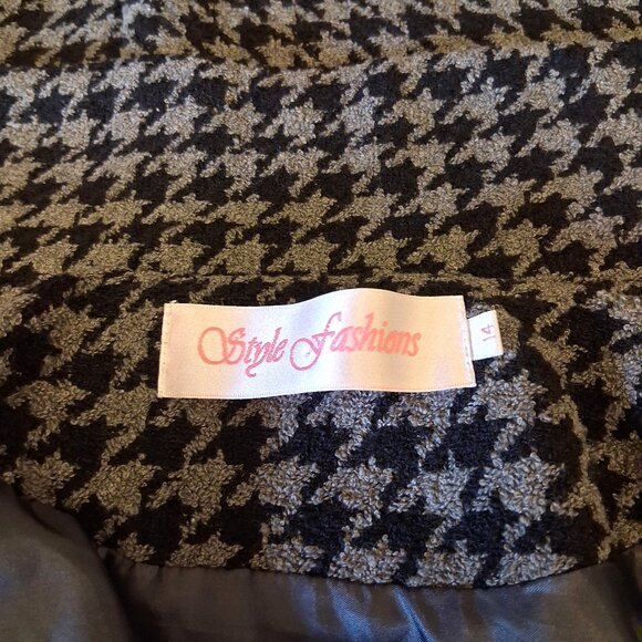 NEW Women’s Gray Black Double-Breasted Lined Trench Coat Winter Outerwear 14 L - Picture 8 of 8